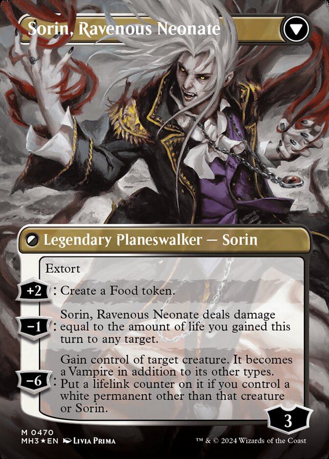 Sorin of House Markov // Sorin, Ravenous Neonate (Borderless) (Textured Foil) [Modern Horizons 3] | A1Comics