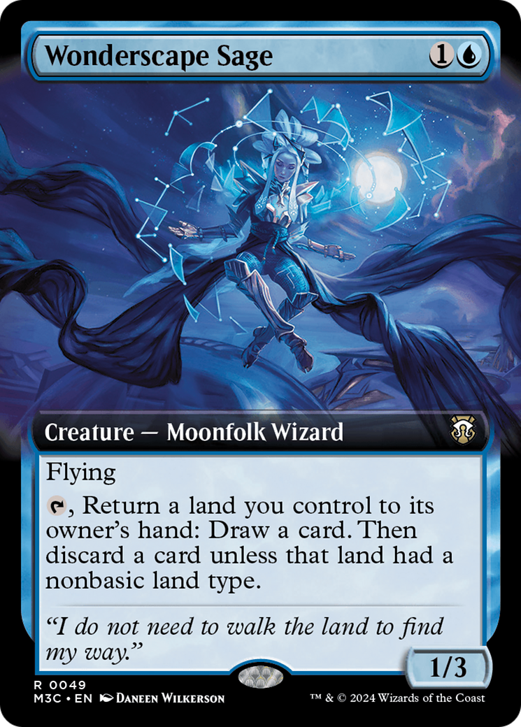 Wonderscape Sage (Extended Art) (Ripple Foil) [Modern Horizons 3 Commander] | A1Comics