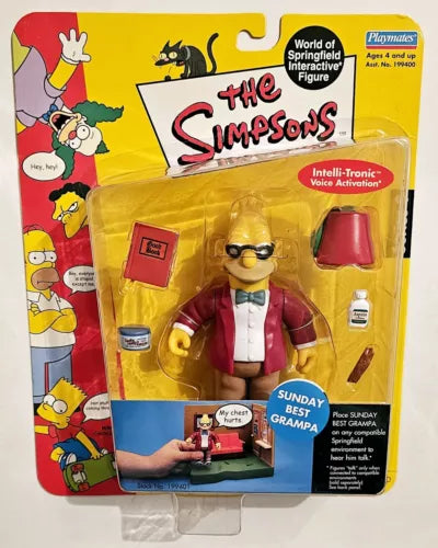 THE SIMPSONS WORLD OF SPRINGFIELD INTERACTIVE FIGURE SUNDAY BEST GRANDPA | A1Comics