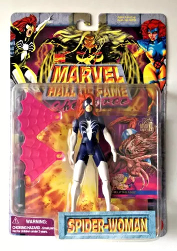 1996 MARVEL HALL OF FAME SHE-FORCE SPIDER-WOMAN W/WOLFSBANE FLAIR CARD MOC