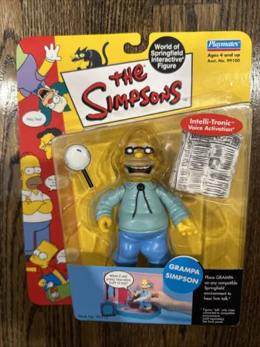 Simpsons GRAMPA SIMPSON Figure Playmates World of Springfield