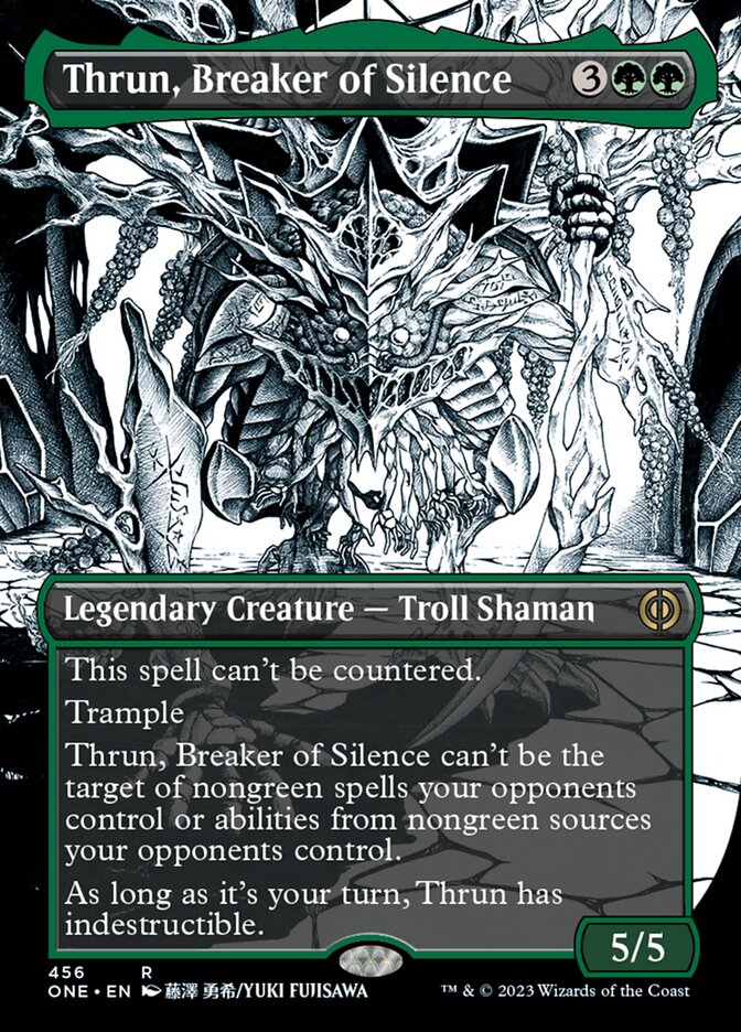 Thrun, Breaker of Silence (Borderless Manga Step-and-Compleat Foil) [Phyrexia: All Will Be One] | A1Comics