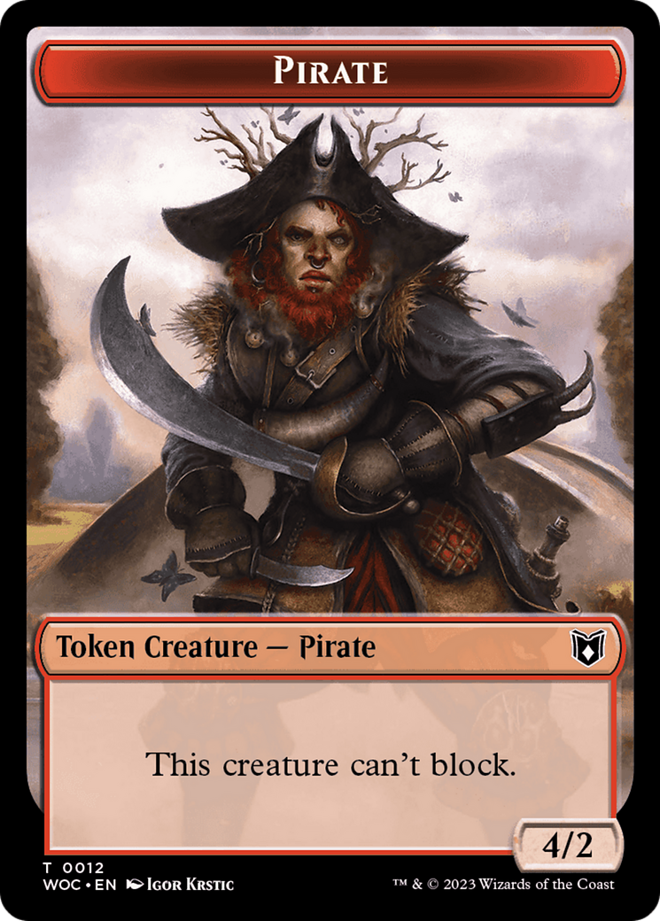 Pirate // Human Double-Sided Token [Wilds of Eldraine Commander Tokens] | A1Comics