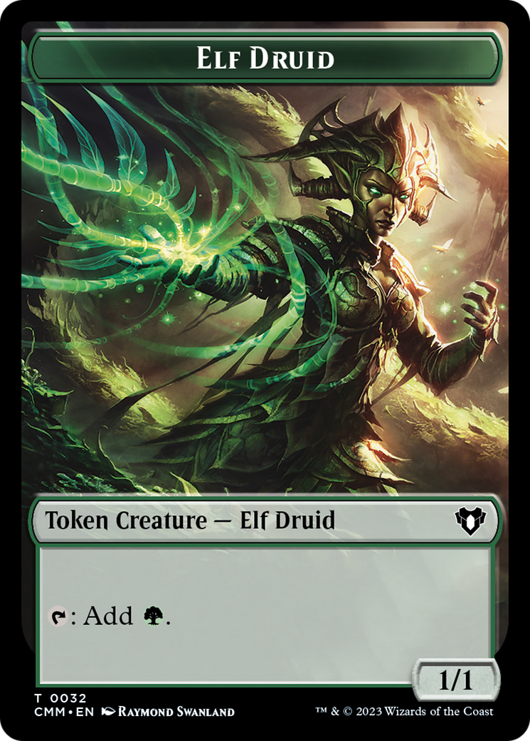 Elemental (0024) // Elf Druid Double-Sided Token [Commander Masters Tokens] | A1Comics