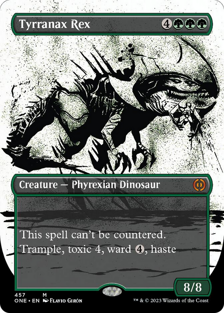 Tyrranax Rex (Borderless Ichor Step-and-Compleat Foil) [Phyrexia: All Will Be One] | A1Comics