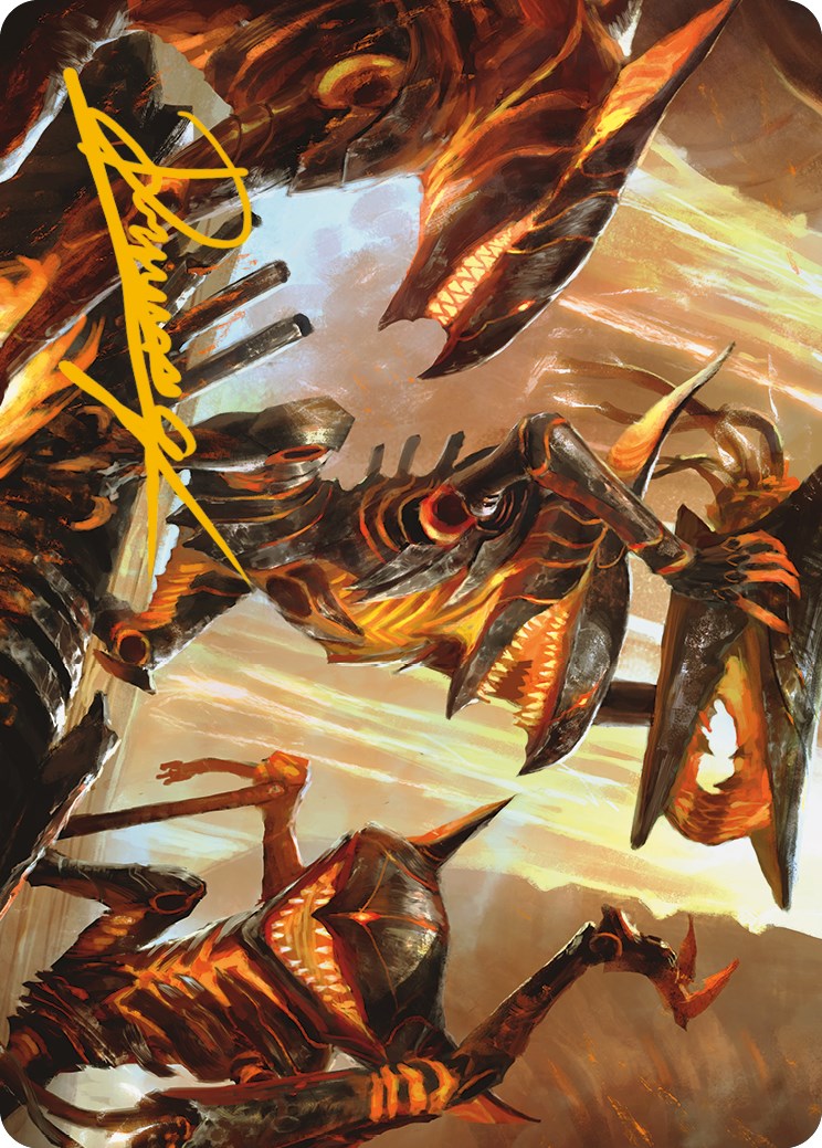 Gleeful Demolition Art Card (Gold-Stamped Signature) [Phyrexia: All Will Be One Art Series] | A1Comics