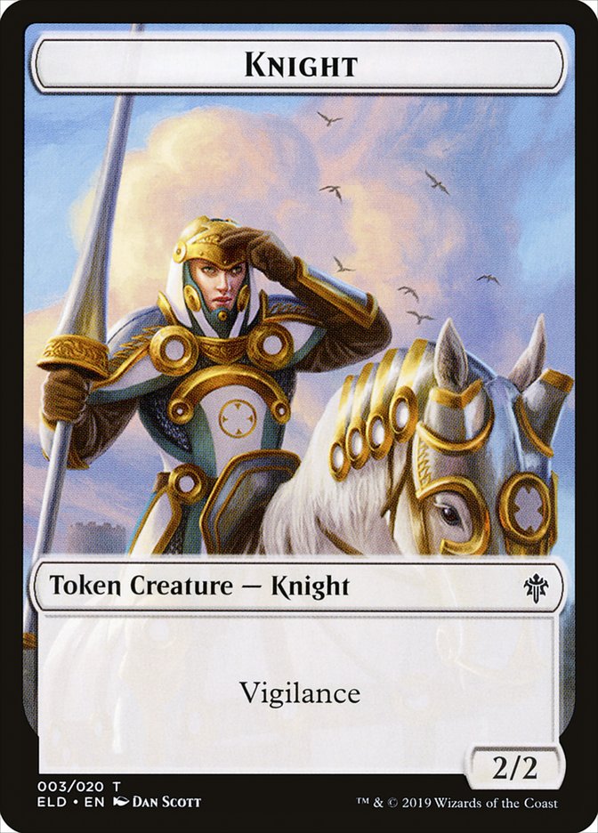 Knight Token [Throne of Eldraine Tokens] | A1Comics