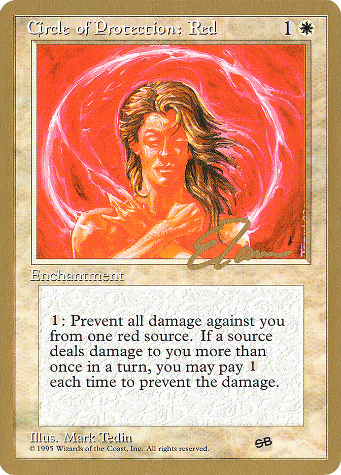 Circle of Protection: Red (Eric Tam) (SB) [Pro Tour Collector Set] | A1Comics