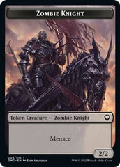 Zombie Knight // Warrior Double-Sided Token [Dominaria United Commander Tokens] | A1Comics