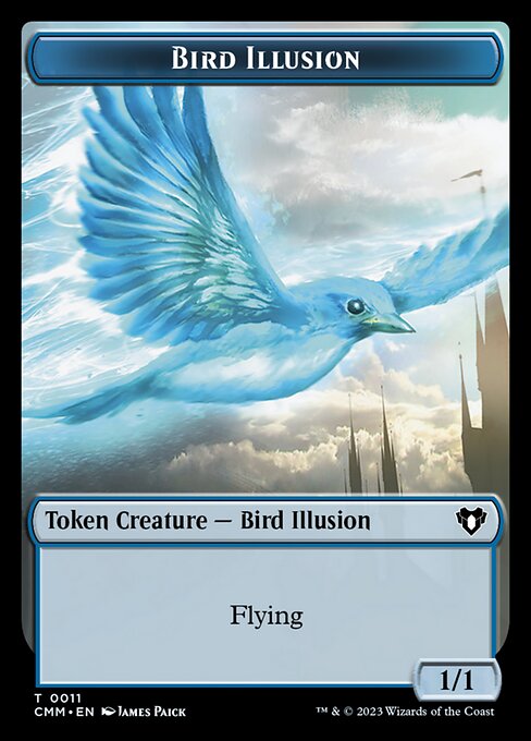 Zombie (0019) // Bird Illusion Double-Sided Token [Commander Masters Tokens] | A1Comics