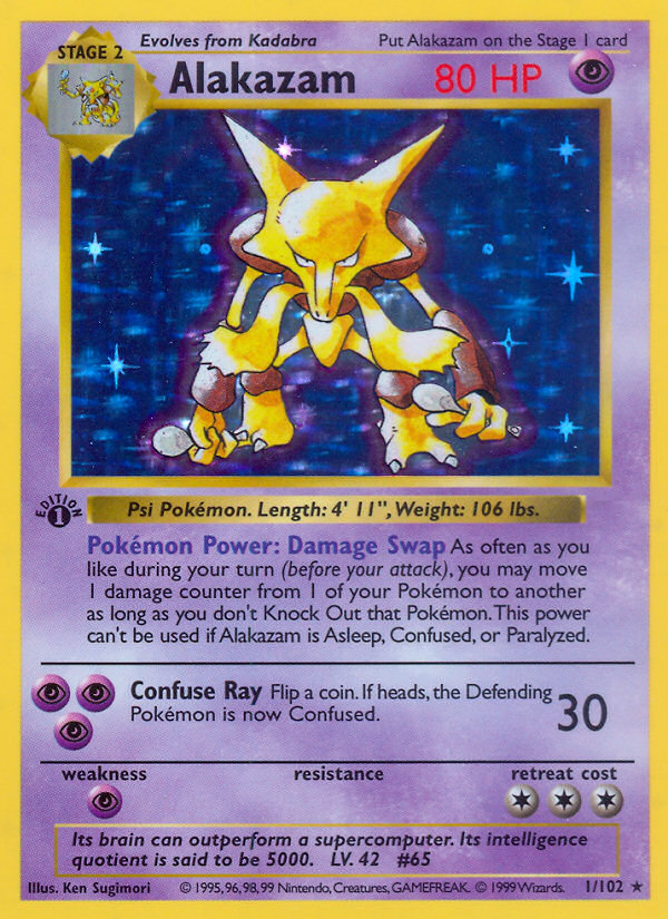 Alakazam (1/102) (Shadowless) [Base Set 1st Edition] | A1Comics