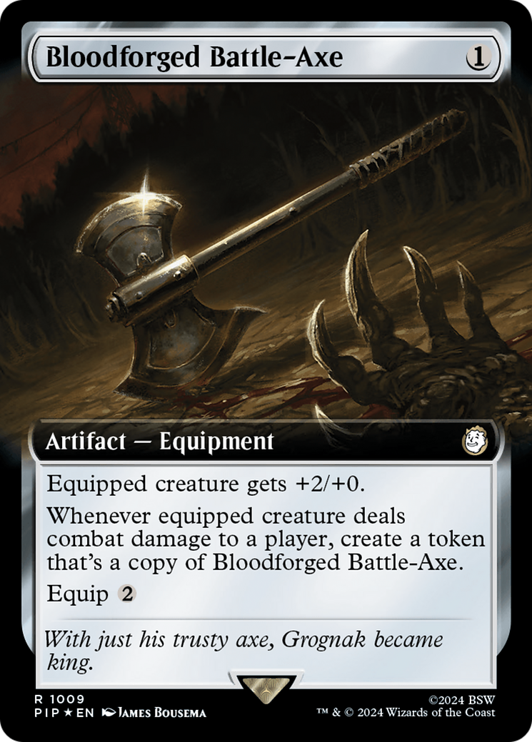 Bloodforged Battle-Axe (Extended Art) (Surge Foil) [Fallout] | A1Comics