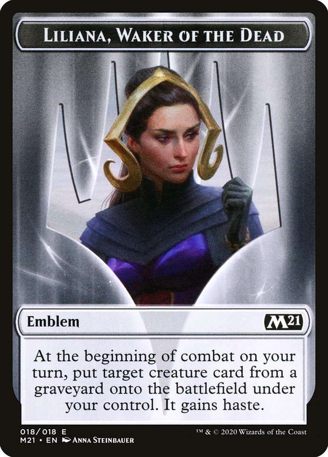 Liliana, Waker of the Dead Emblem [Core Set 2021 Tokens] | A1Comics