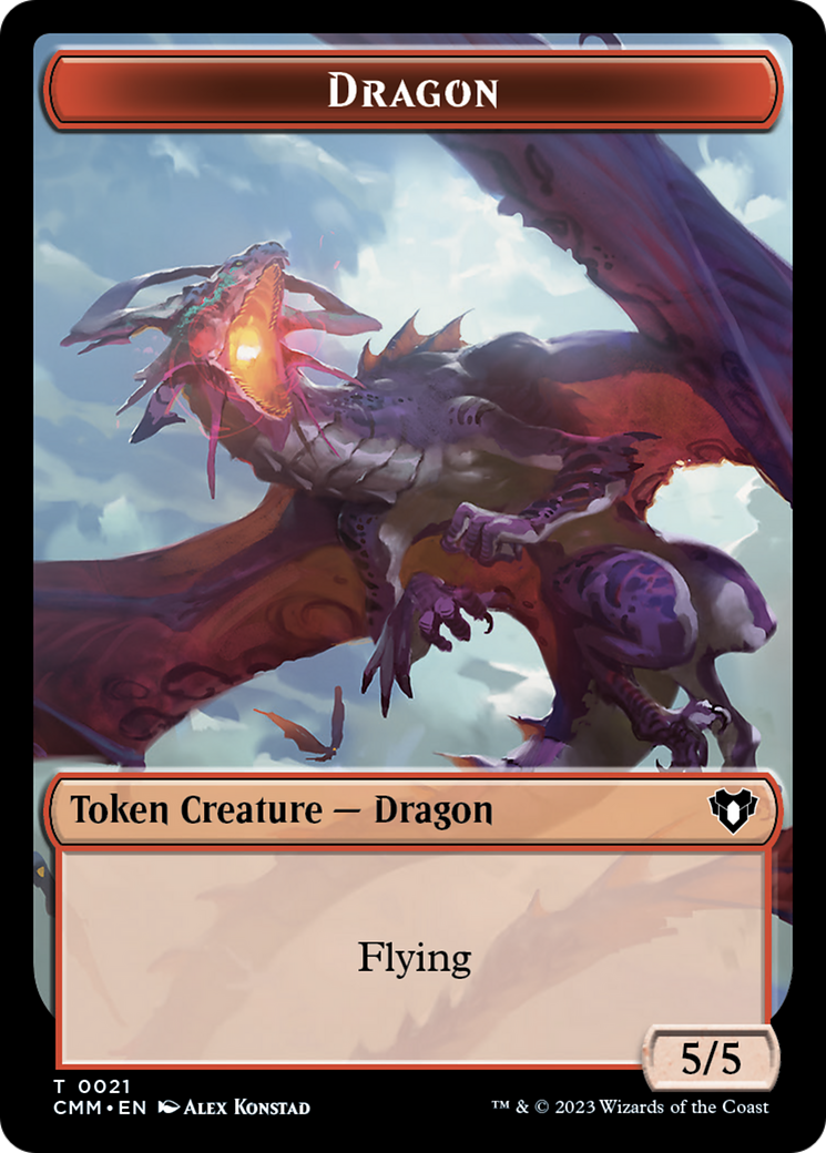 Saproling // Dragon (0021) Double-Sided Token [Commander Masters Tokens] | A1Comics