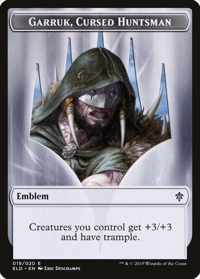 Garruk, Cursed Huntsman Emblem [Throne of Eldraine Tokens] | A1Comics