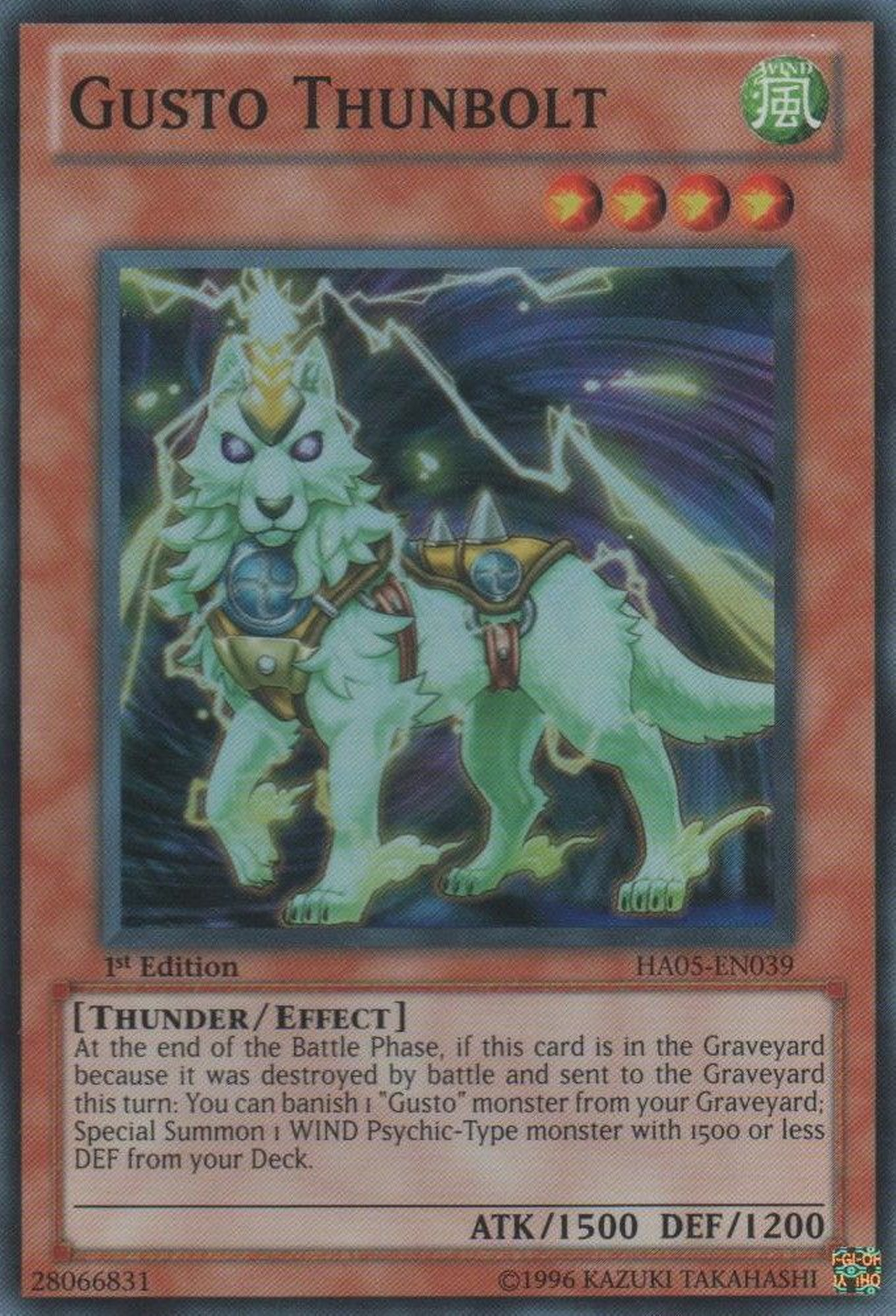 Gusto Thunbolt [HA05-EN039] Super Rare | A1Comics