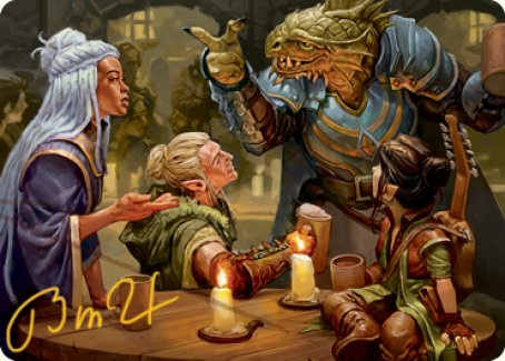 You Meet in a Tavern Art Card (Gold-Stamped Signature) [Dungeons & Dragons: Adventures in the Forgotten Realms Art Series] | A1Comics