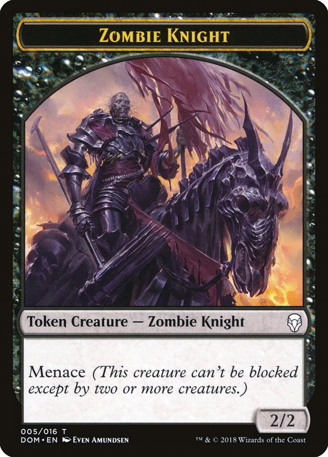 Zombie Knight Token [Dominaria Tokens] | A1Comics