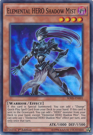 Elemental Hero Shadow Mist [SDHS-EN001] Super Rare | A1Comics