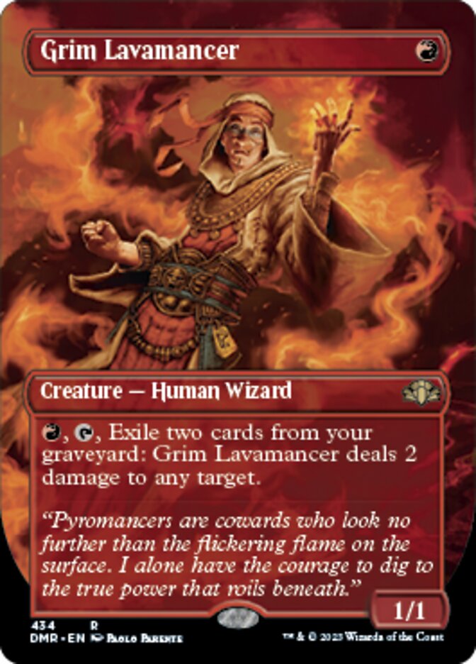 Grim Lavamancer (Borderless Alternate Art) [Dominaria Remastered] | A1Comics