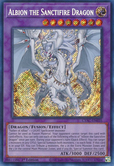 Albion the Sanctifire Dragon [CYAC-EN035] Secret Rare | A1Comics