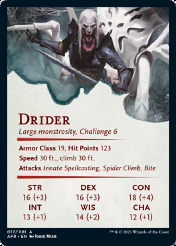 Drider Art Card [Dungeons & Dragons: Adventures in the Forgotten Realms Art Series] | A1Comics