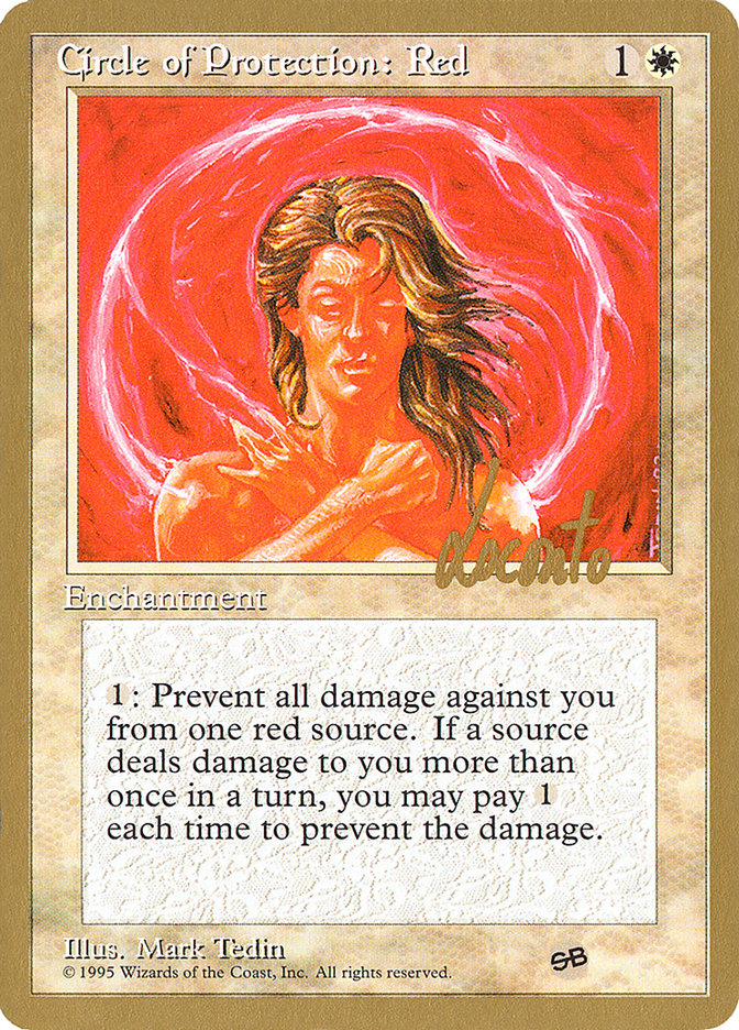 Circle of Protection: Red (Michael Loconto) (SB) (4ED) [Pro Tour Collector Set] | A1Comics