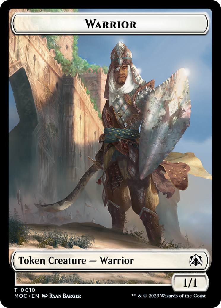 Warrior // Elspeth, Sun's Champion Emblem Double-Sided Token [March of the Machine Commander Tokens] | A1Comics