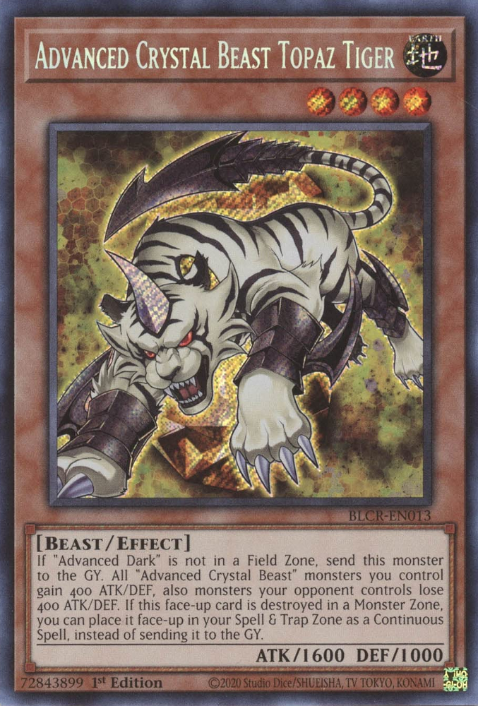 Advanced Crystal Beast Topaz Tiger [BLCR-EN013] Secret Rare | A1Comics