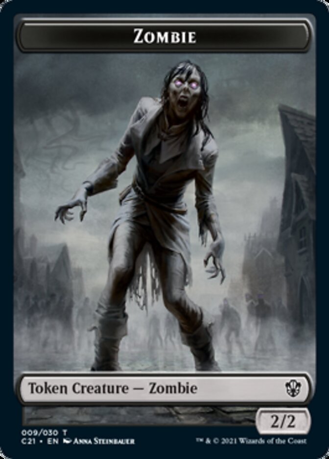 Zombie // Horror Double-Sided Token [Commander 2021 Tokens] | A1Comics