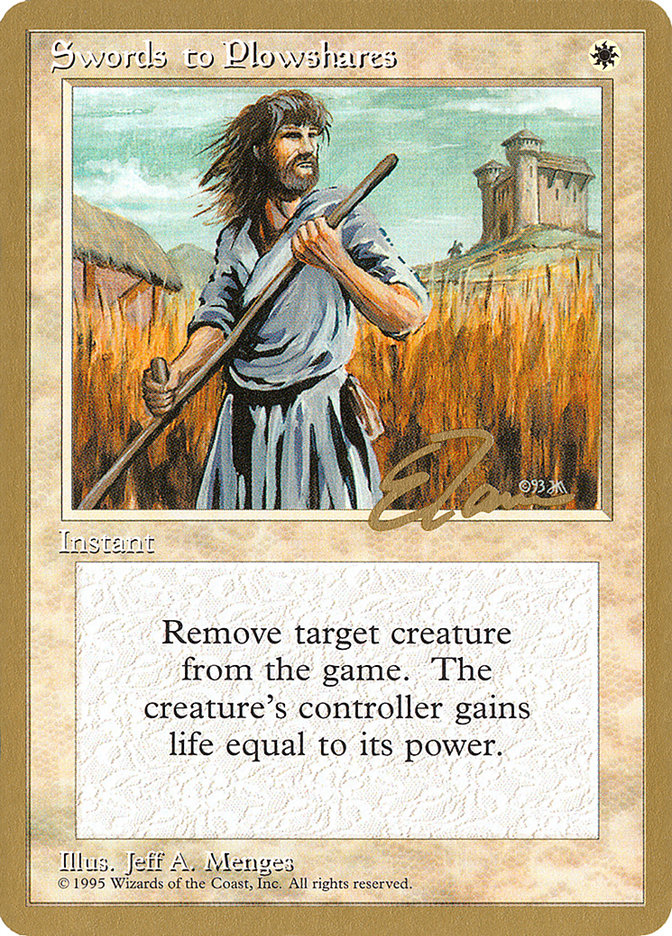 Swords to Plowshares (Eric Tam) [Pro Tour Collector Set] | A1Comics