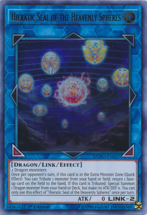 Hieratic Seal of the Heavenly Spheres [DUPO-EN027] Ultra Rare | A1Comics