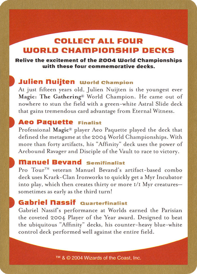 2004 World Championships Ad [World Championship Decks 2004] | A1Comics