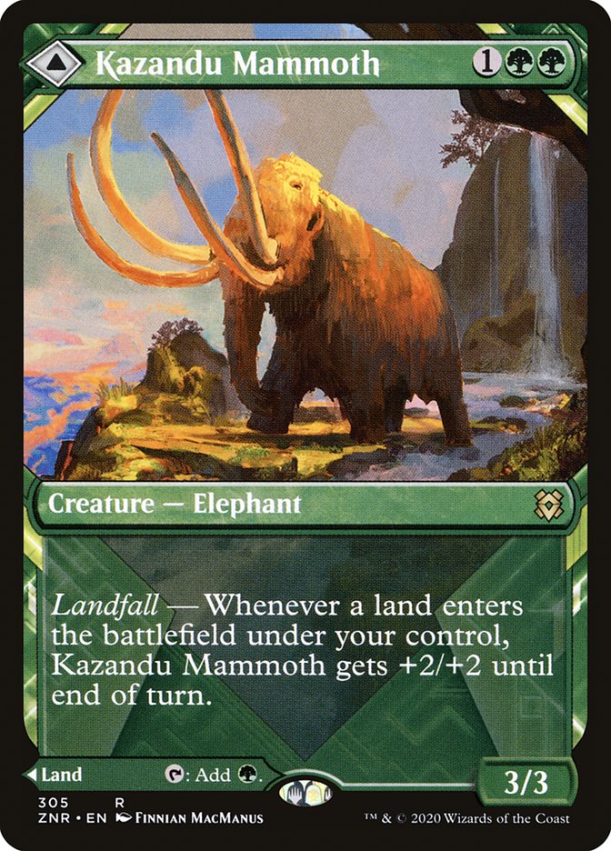 Kazandu Mammoth // Kazandu Valley (Showcase) [Zendikar Rising] | A1Comics