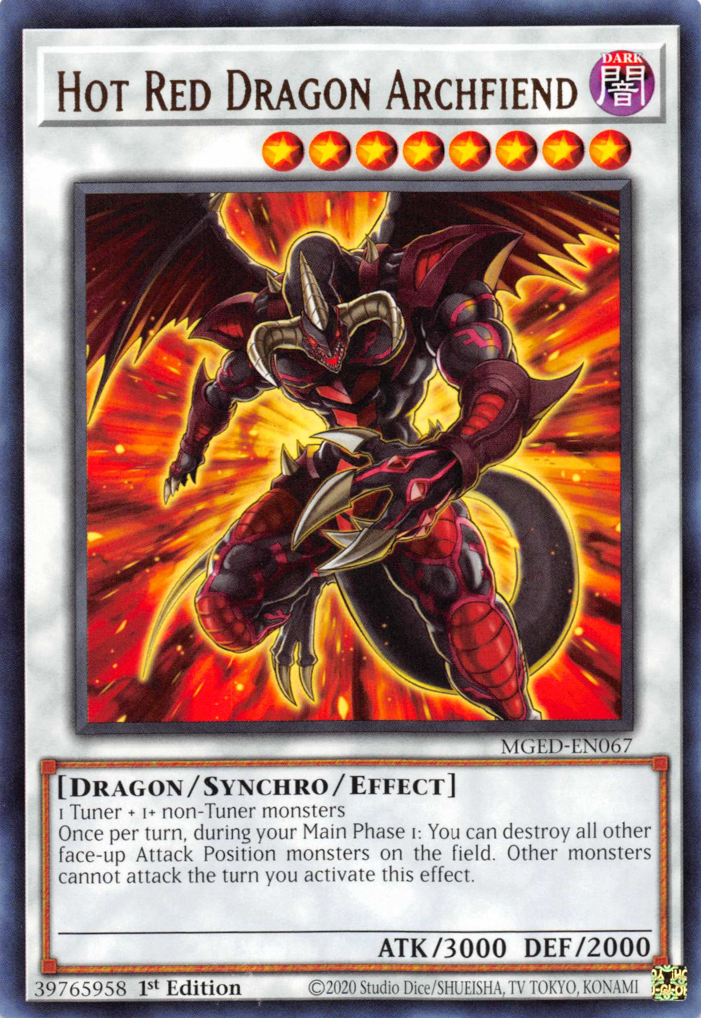 Hot Red Dragon Archfiend [MGED-EN067] Rare | A1Comics