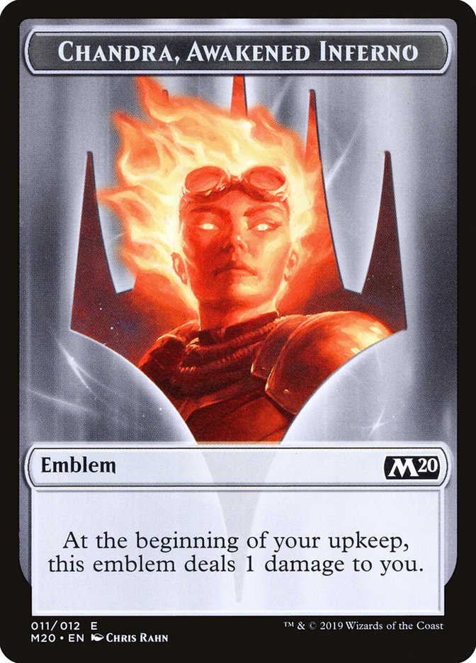 Chandra, Awakened Inferno Emblem [Core Set 2020 Tokens] | A1Comics