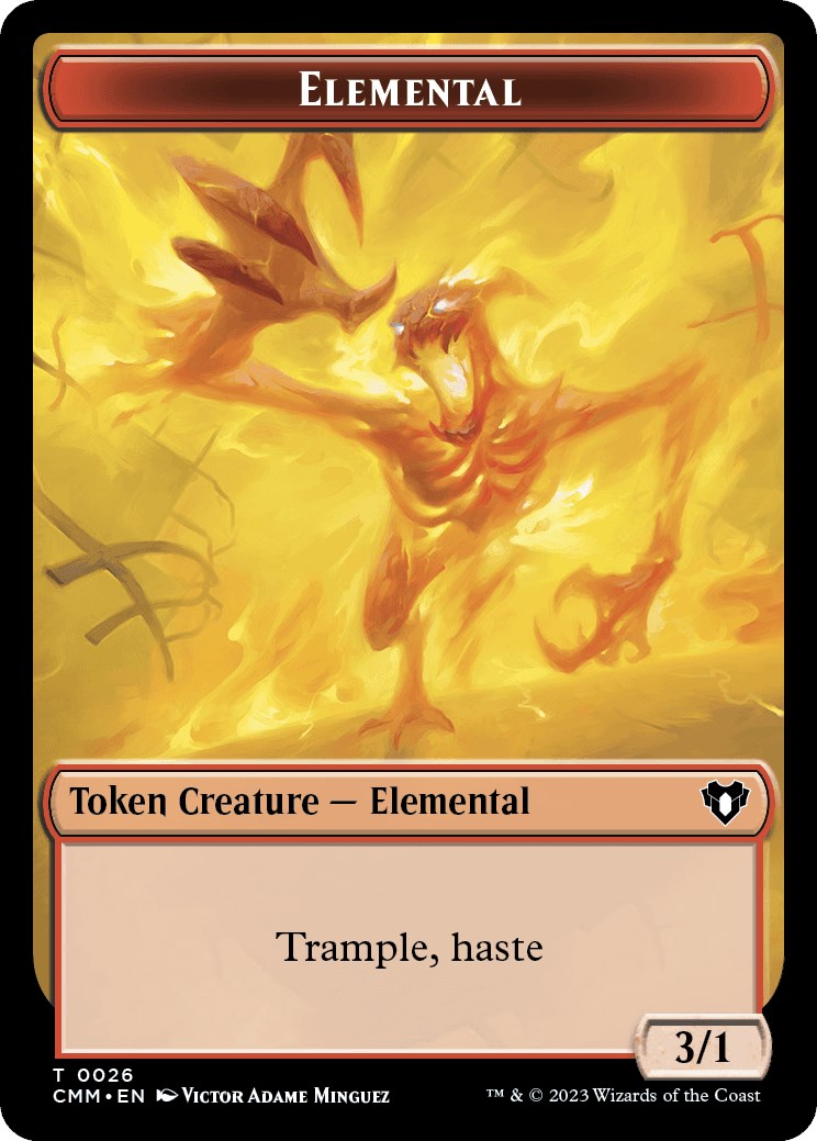 Elemental (0026) // Elephant Double-Sided Token [Commander Masters Tokens] | A1Comics