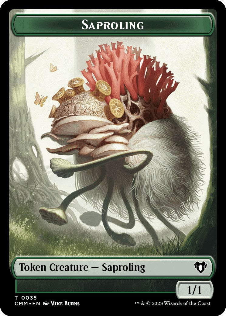 Saproling // Knight Double-Sided Token [Commander Masters Tokens] | A1Comics