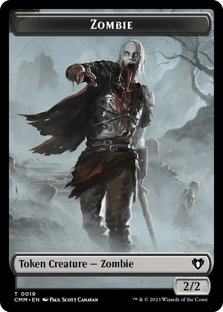 Zombie (0019) // Dwarf Berserker Double-Sided Token [Commander Masters Tokens] | A1Comics