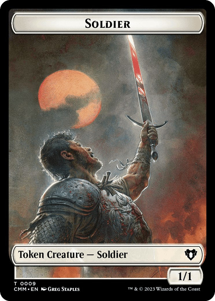 Soldier // Dragon (0021) Double-Sided Token [Commander Masters Tokens] | A1Comics