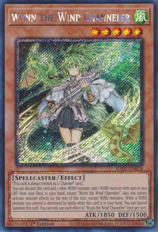 Wynn the Wind Channeler [RA01-EN018] Platinum Secret Rare | A1Comics