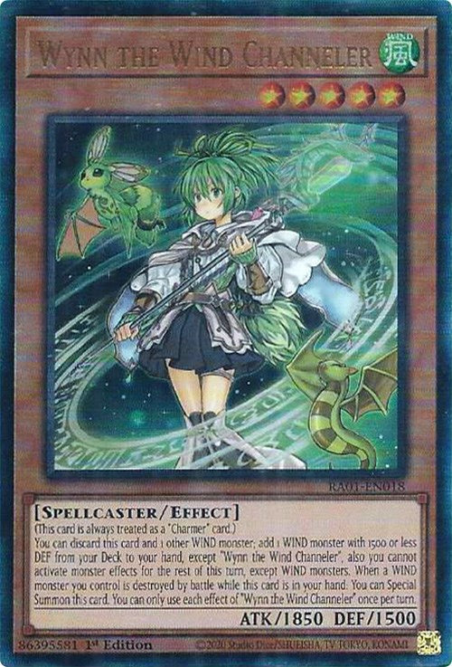 Wynn the Wind Channeler [RA01-EN018] Prismatic Ultimate Rare | A1Comics