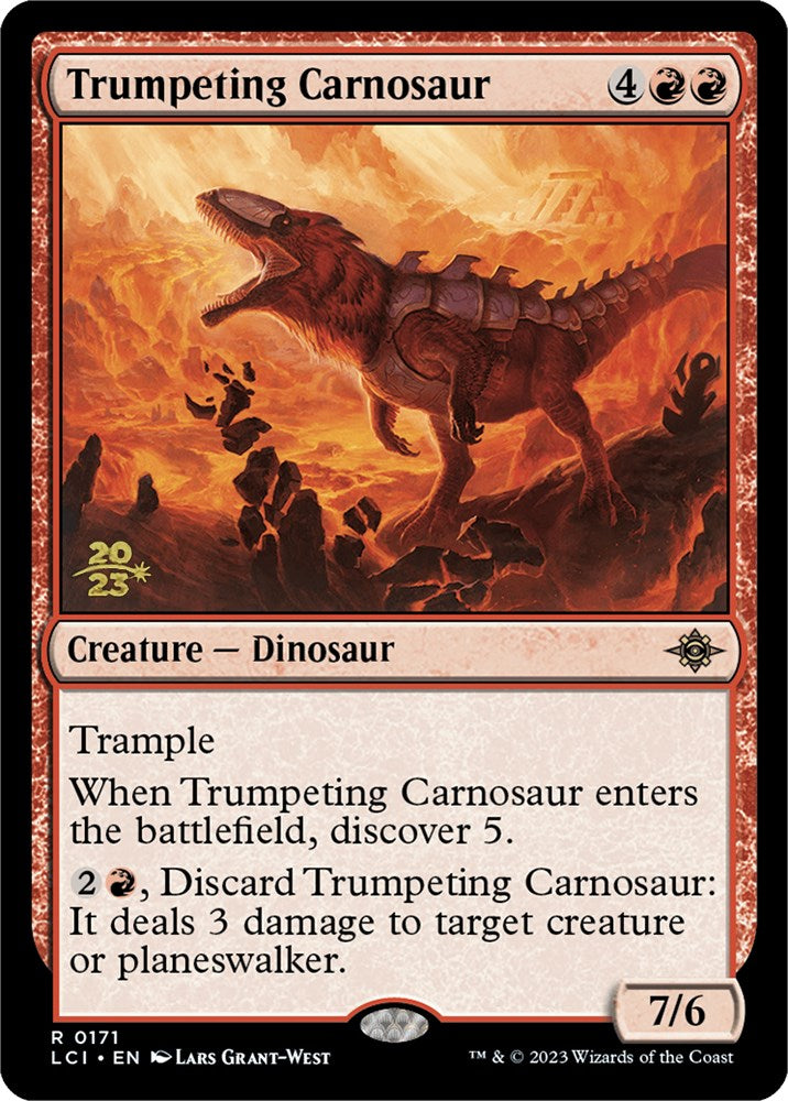 Trumpeting Carnosaur [The Lost Caverns of Ixalan Prerelease Cards] | A1Comics