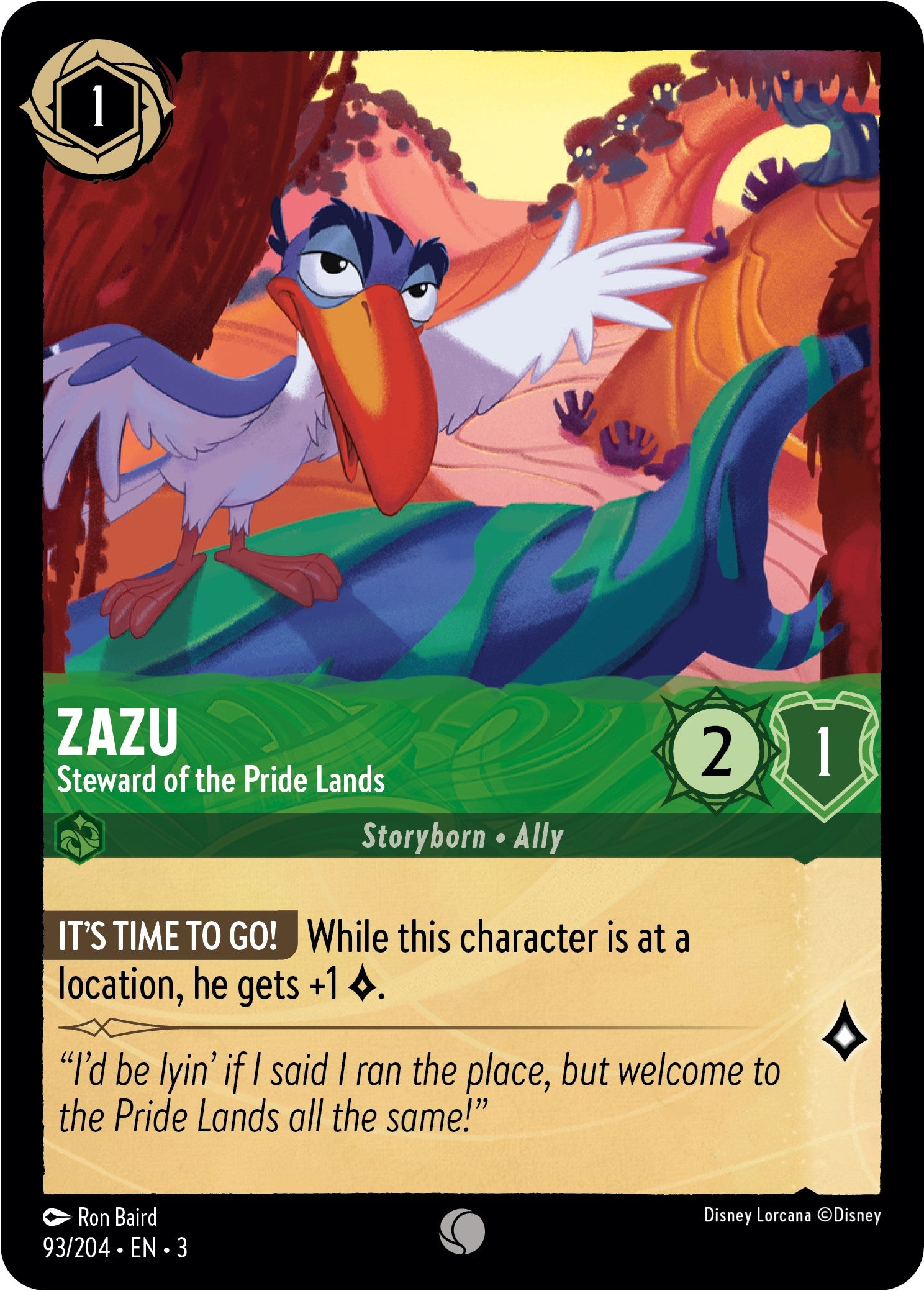 Zazu - Steward of the Pride Lands (93//204) [Into the Inklands] | A1Comics