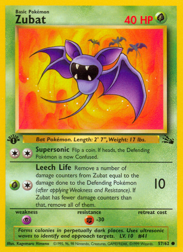 Zubat (57/62) [Fossil 1st Edition] | A1Comics