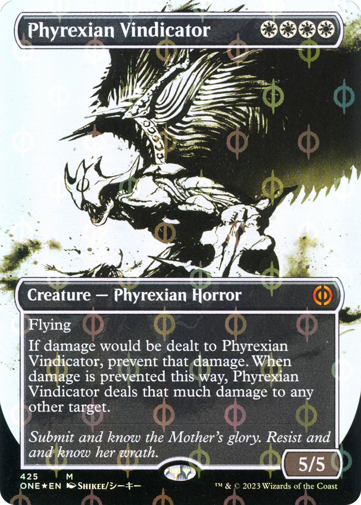 Phyrexian Vindicator (Borderless Ichor Step-and-Compleat Foil) [Phyrexia: All Will Be One] | A1Comics