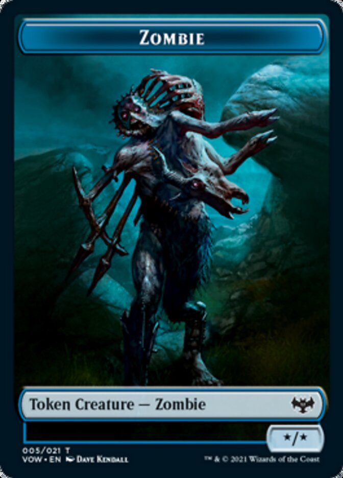 Zombie (008) // Zombie (005) Double-Sided Token [Innistrad: Crimson Vow Tokens] | A1Comics