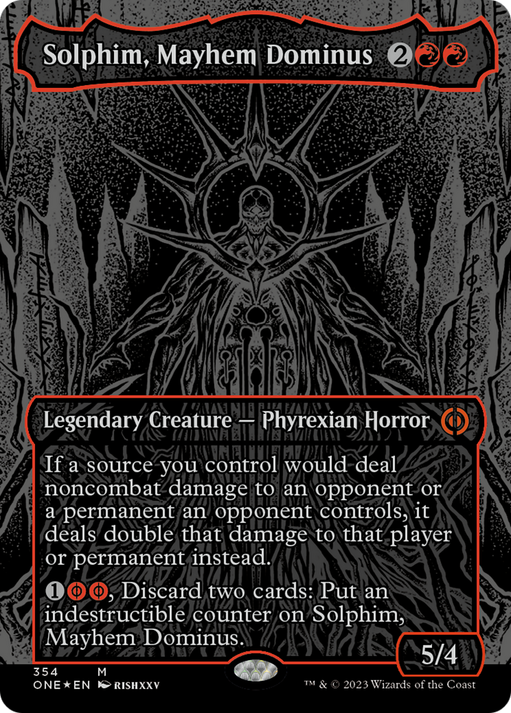 Solphim, Mayhem Dominus (Oil Slick Raised Foil) [Phyrexia: All Will Be One] | A1Comics