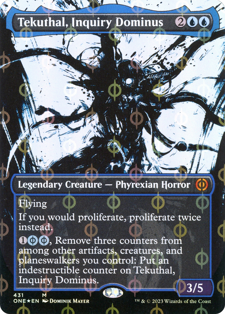 Tekuthal, Inquiry Dominus (Borderless Ichor Step-and-Compleat Foil) [Phyrexia: All Will Be One] | A1Comics