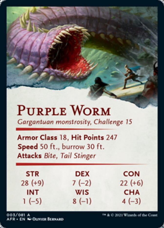 Purple Worm Art Card [Dungeons & Dragons: Adventures in the Forgotten Realms Art Series] | A1Comics